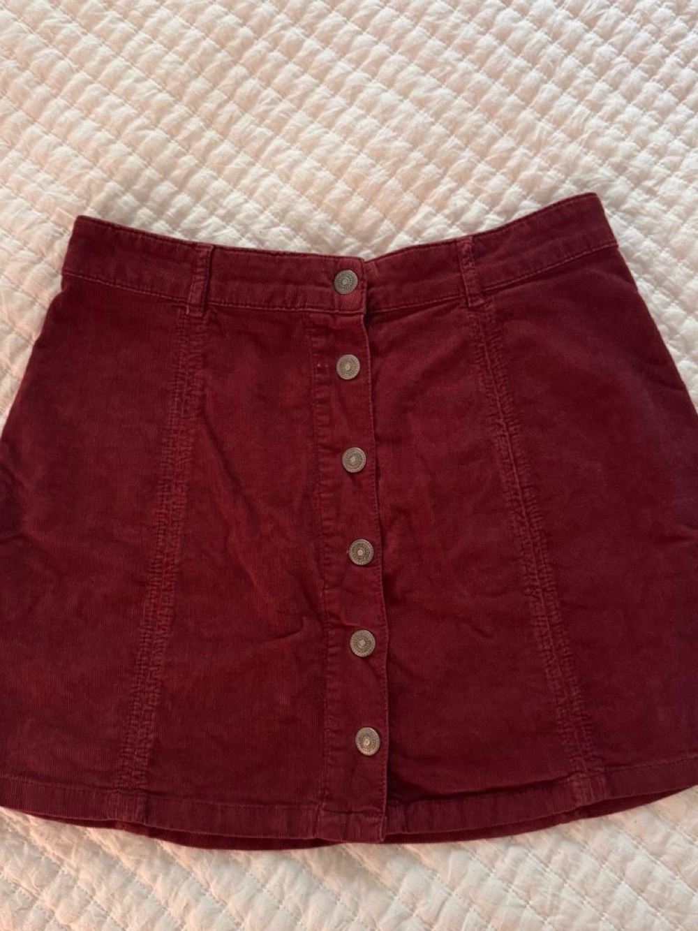 American Eagle button-down burgundy corduroy mini skirt- Size 6